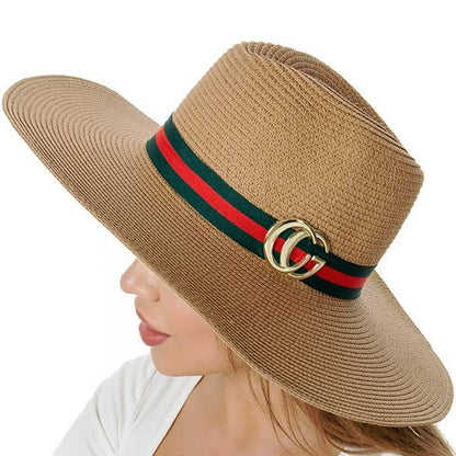 Large Brim Straw Fedora Hat