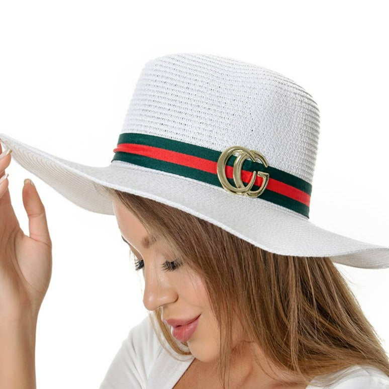 Large Brim Straw Fedora Hat